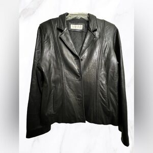 Jones NewYork Women’s Black Leather Jacket size Medium